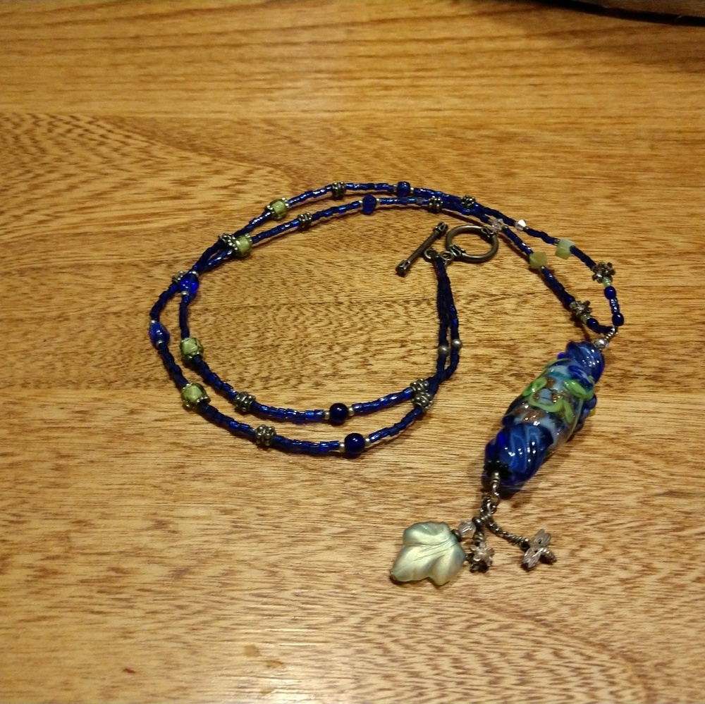 Necklace.. Hand Blown/Strung glass bead